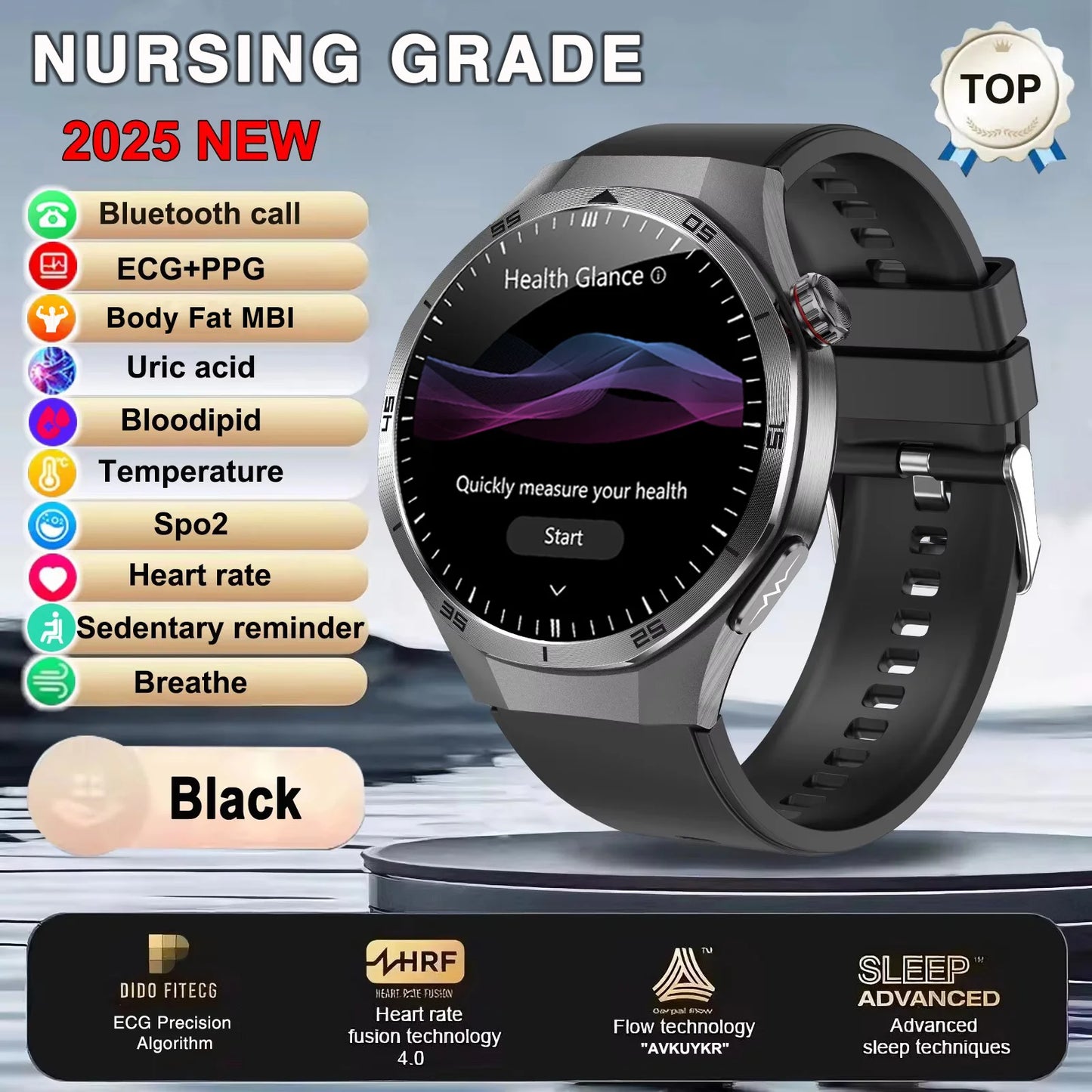HUAWEI Smart Health Watch 2025 - ECG+PPG Blood Pressure Monitor with NFC & HD Calling