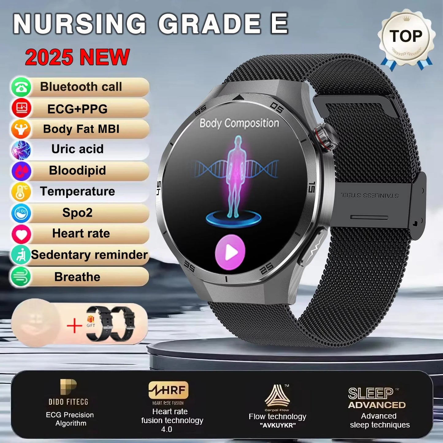 HUAWEI Smart Health Watch 2025 - ECG+PPG Blood Pressure Monitor with NFC & HD Calling
