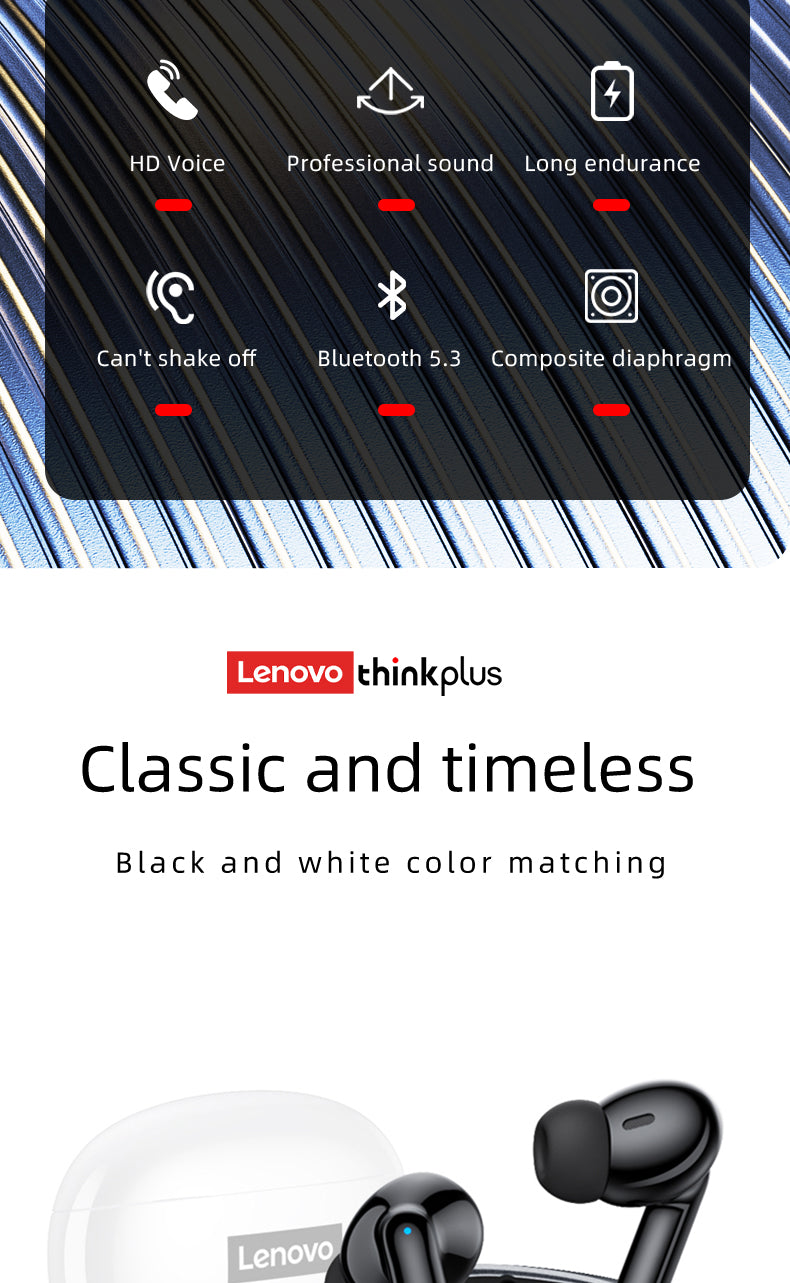 Lenovo XT88 Wireless Earbuds - Bluetooth 5.3 HiFi Touch Control Headphones