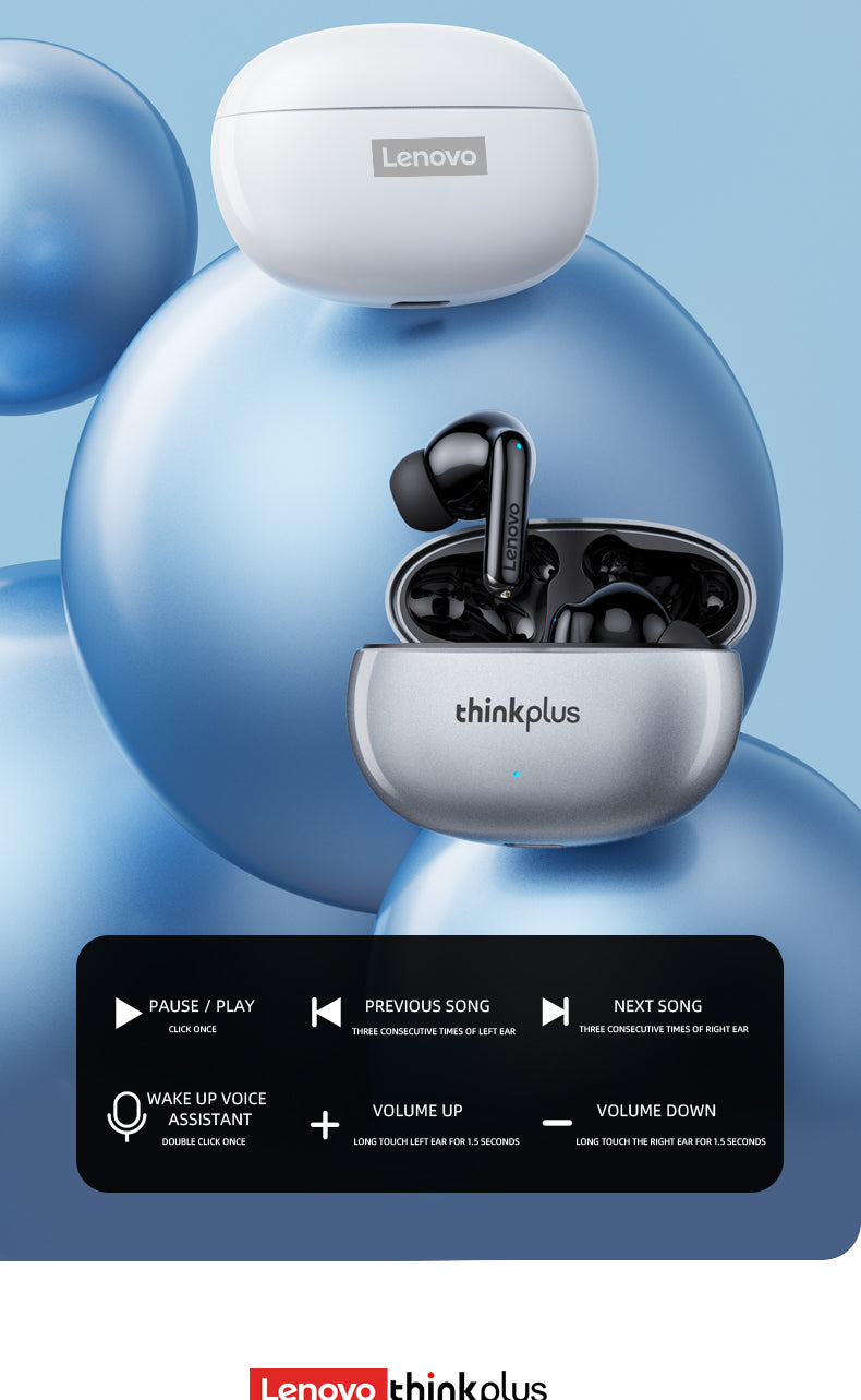 Lenovo XT88 Wireless Earbuds - Bluetooth 5.3 HiFi Touch Control Headphones