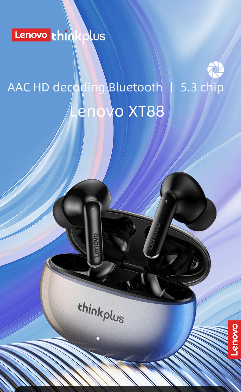 Lenovo XT88 Wireless Earbuds - Bluetooth 5.3 HiFi Touch Control Headphones