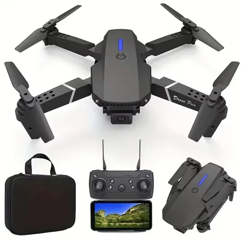 E88Pro 4K RC Drone - Professional Foldable Quadcopter with HD Camera & 3 Batteries